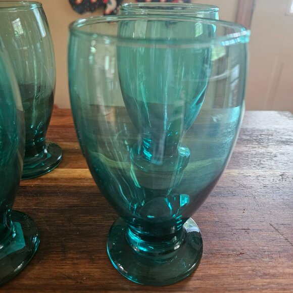cristar aqua blue rare set of four goblets or glasses great condition - Picture 3 of 7